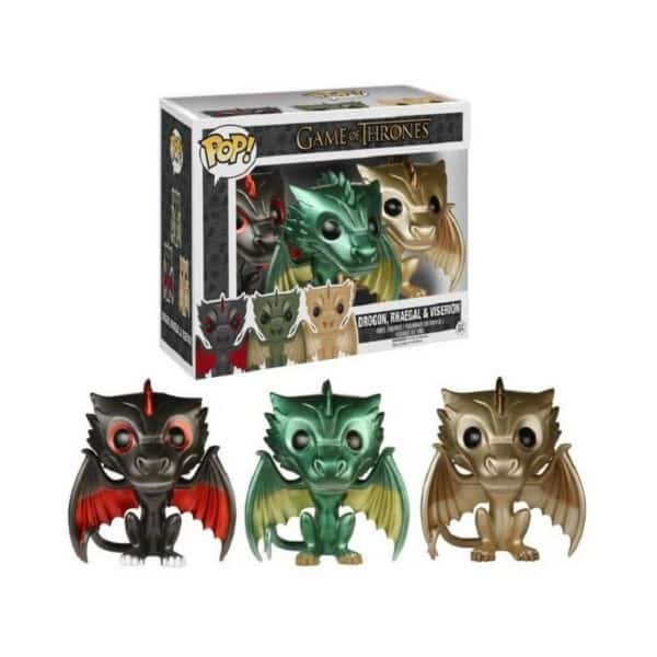 Funko Pop Game Of Thrones Metallic Dragon 3 Pack Drogon Rhaegal & Viserion