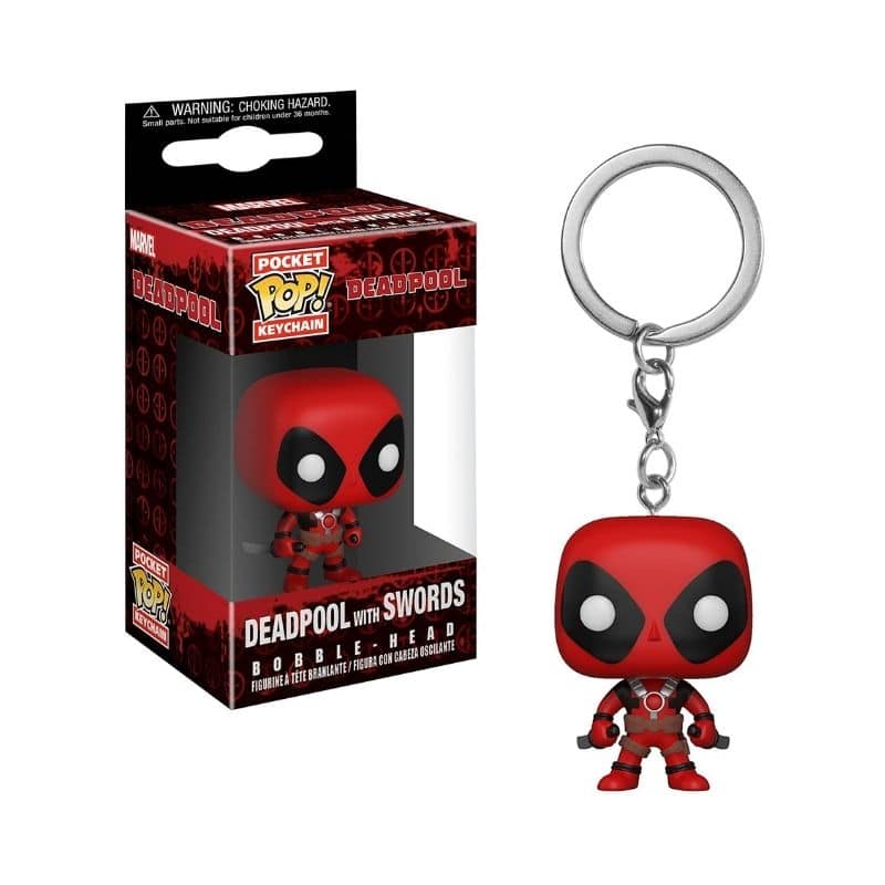 Funko Pocket Pop Marvel Deadpool With Swords KeyChain Collector Corps Exclusive 