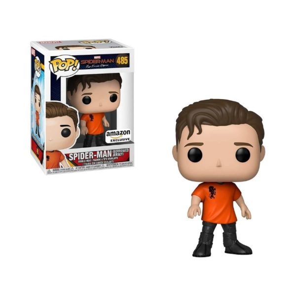 Funko Pop SpiderMan # 485 Far From Home Exclusive Borrowed Jersey