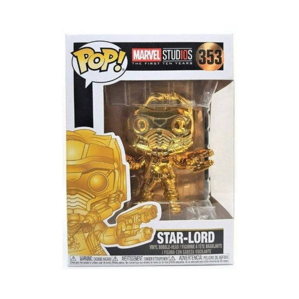 Funko Pop Star Lord # 353 Marvel Guardians Of The Galaxy Gold Chrome