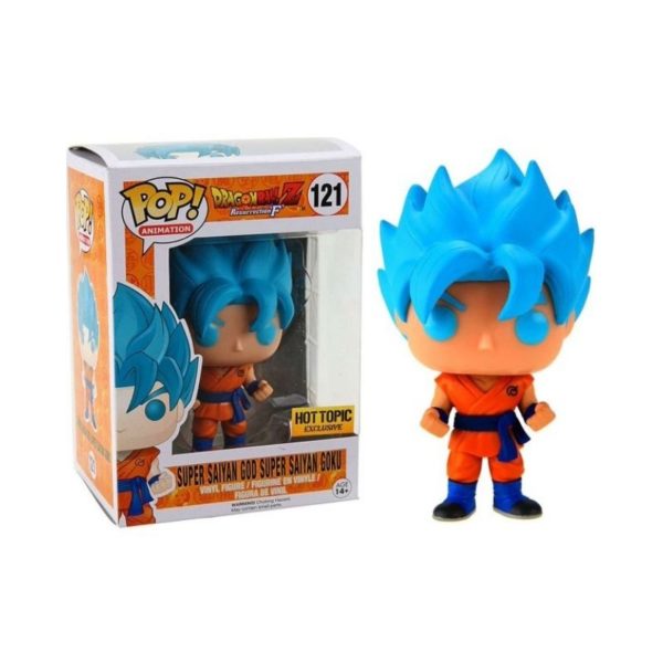 Funko Pop Super Saiyan God Goku # 121 Dragonball Z Hot Topic Exclusive